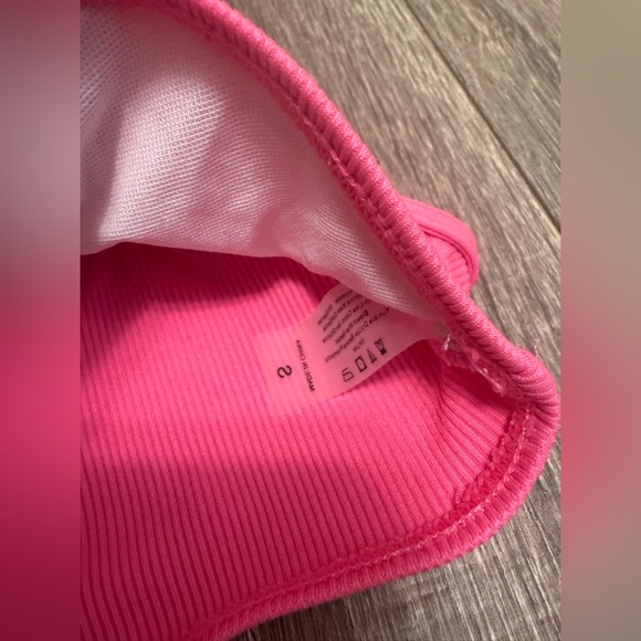 Women's Push Up Spaghetti Straps High Waisted Two Piece Swimsuit Hot Pink Small - Picture 4 of 5